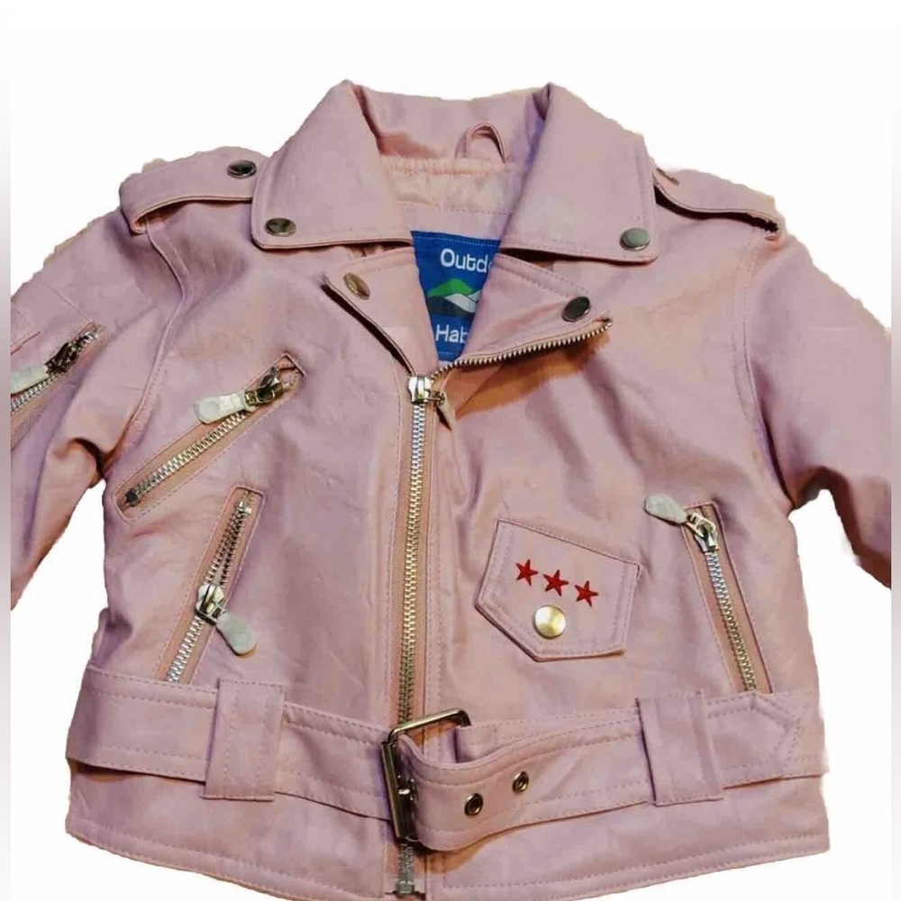 NWOT Outdoor Habitat 2T Toddler Motorcycle Biker USA Vegan Leather Jacket